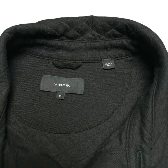 Vince. | Men | Quilted Double Knit Black Button Up Shirt Jacket | Size XL - Picture 9 of 16